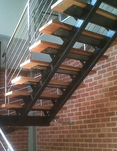 Wood and steel staircase